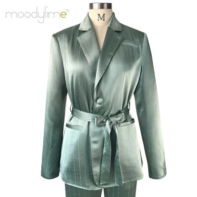 China Moodylime New Arrival QUICK DRY High Quality Ladies Ladies Blazer Suits Acetate Satin Blazer Long Sleeve Female Blazers for sale