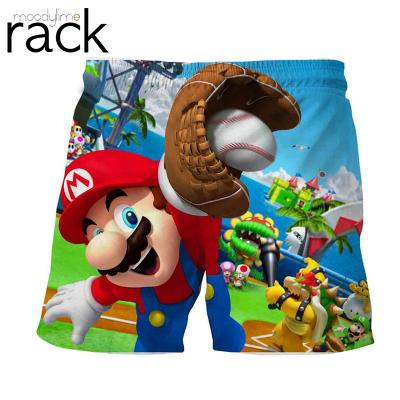 China Anti-Wrinkle Moodylimerack Kids Wear Medium Big Kids 3D Printing Mario Shorts Boys Cartoon Beach Casual Pants for sale