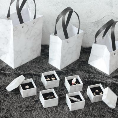 China Recyclable Luxury Custom Grain Kids Jewelry Watch Storage Box White Marble Paper Gift Boxes for sale