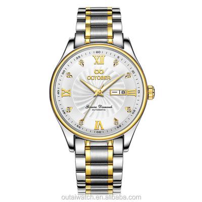 China Day/Date 2 Tone Alloy Case Stainless Steel Band 3atm Water Resistant High Quality Quartz Watches Men Wrist for sale