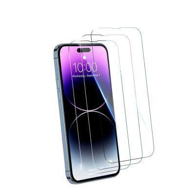 China Hot Amazon 3d 9d Mobile Phone Screen Hd Clear Tempered Glass Screen Protector For Iphone 14 pro Max Anti Fingerprint Anti Bubble for sale