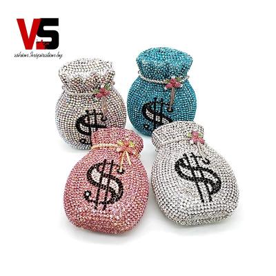 China Daily Used Diamonds Crystal Clutches Bling Purse Dollar Bag Grace Luxury Women Evening Pouch Rich Money Clutch Bags Rhinestone for sale