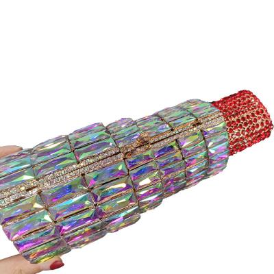 China Rhinestone Crystal Purses Evening Handbags from Grace New Arrival Luxury Wedding Diamond Clutch Bags Fashion Lipstick Shape for sale