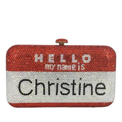 China Crystal Rhinestone Grace Clutch Evening Bags Bling Wedding Rhinestone Sparkle Purse Custom Name Diamond Box Women Bag Crystal for sale