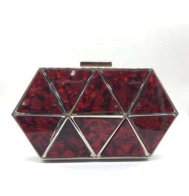 China Irregular Quilting Marble Geometric Design Acrylic Clutch Bag Women Prom Party Purse Evening Clutch Bags Party Evening Purse Clutch Bag With Chain for sale