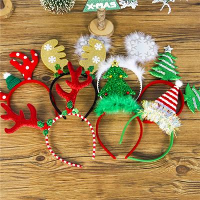 China AZO Free/Durable& 2020 Reusable/Durable/Eco-Friendly New Production Christmas Party Decoration Reindeer Shaped Christmas Headband Har Props Outdoor Holiday Decoration for sale