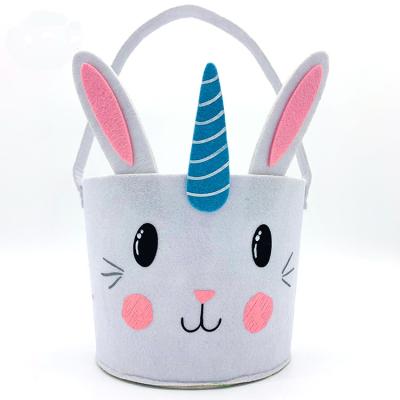 China Eco-friendly Customized Handmade Cute Felt Candy Basket Bucket Kids Children Christmas Easter Halloween for sale