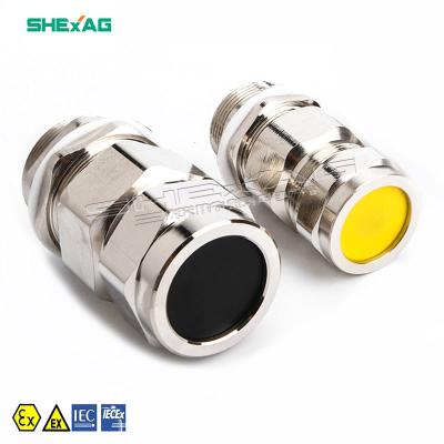 China Free Sample Low Profile Brass Cable Double Compression pg29 Brass Gland Plate m8 for sale