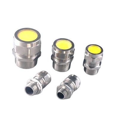 China Brass single sealing stuffing e1w explosion proof nickel plated cable gland for junction box for sale