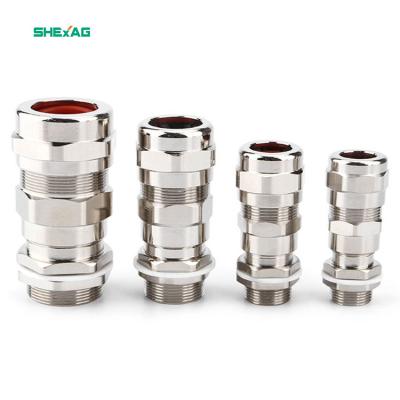 China Free Sample Brass Porcelain Cable Gland Explosion Proof Nickel Plated Cable Gland for sale