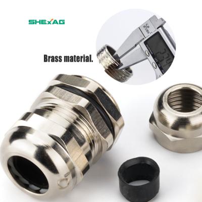 China Brass Hot Sealing Fixing Type Marine Stuffing Box Nickel Plated Copper Cable Gland M20*1.5 IP68 Brass, Stainless Steel 12-78 (mm) for sale