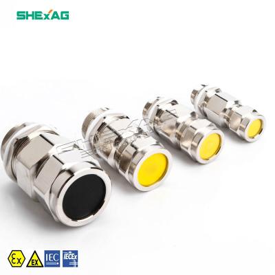 China Sanhui brass Atex certified cable gland m8 armored catalog of different sizes of cable glands double for sale