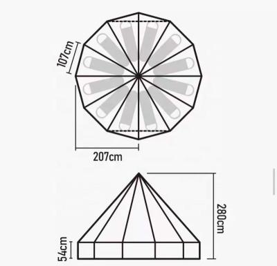 China Extended Type Design Folding Bell Yurt Tent Cotton Canvas Teepee Oxford Cloth Waterproof Camping Tent for sale