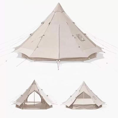 China Extended Type Highly Cost Effective Outdoor Waterproof 4-10 People Use Customized Family Yurt Tent Canvas Camping Bell Tent for sale