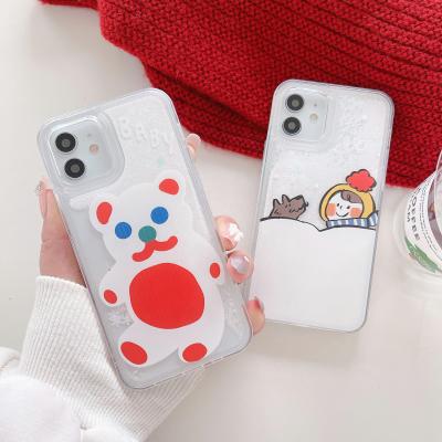 China Shockproof Snowflakes Back Shockproof Christmas Phone Case Full Protection Tpu Cell Phone Case For Iphone for sale