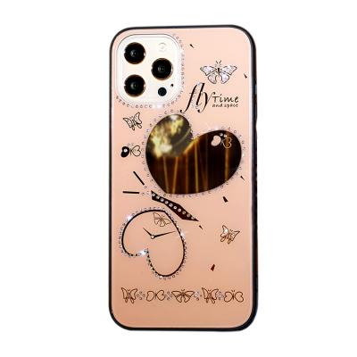 China Popular Anti-fall TPU &Acrylic Material Mobile Phone Case With Mirror For Huawei/iphone XR/12 mini for sale