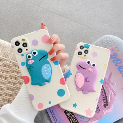 China Cute Cartoon 3D Artificial Shockproof TPU Case For iPhone 11 And 12 Series for sale