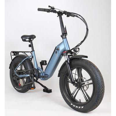 China Aluminum Alloy Folding Step Through Electric Bicycle 20 Inch Fat Tire 750w Ebike 500w 48v Electric Bike for sale