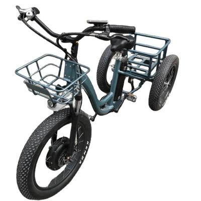 China Aluminum alloy factory price battery capacity 12.8 oh three wheel electric tricycle cargo bike electric tricycle for sale