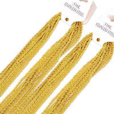 China Manufacturer Wholesale FASHIONABLE 18K Gold Chains Stainless Steel Twist Chains Necklace for sale