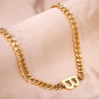 China 316L Stainless Steel Cuba Letter-Chain Name Necklace Jewelry OEM/ODM TRENDY Design for sale