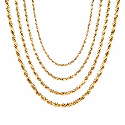 China Stainless Steel Jewelry Hypoallergenic 18K Gold Chain Necklace CLASSIC Gold Filled Chain Necklace for sale