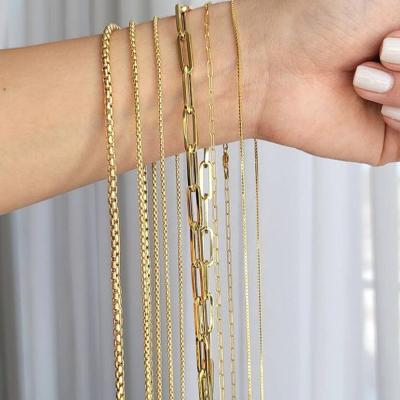 China CLASSIC Waterproof Jewelry Gold Necklace Chain 18K PVD Acero Inoxidable Gold Filled Chain Necklaces Jewelry for sale