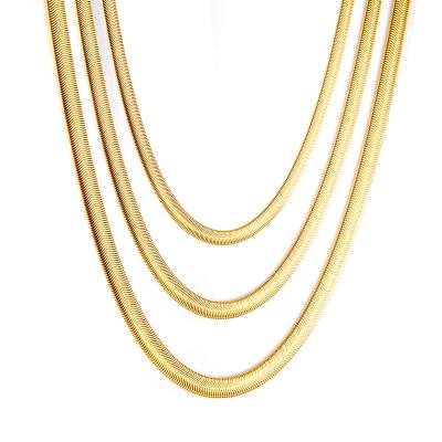 China CLASSIC Gold Filled Jewelry Chain 18K PVD Gold Snake Chain Stainless Steel Jewelry Free Sample for sale