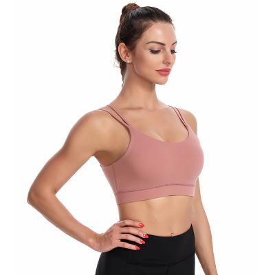 China New Sale Beautiful Breathable Warm Back Running Sports Bra Quick-drying Yoga Back Crop Tops Fitness Gathering Underwear Sports Shockproof Bra for sale