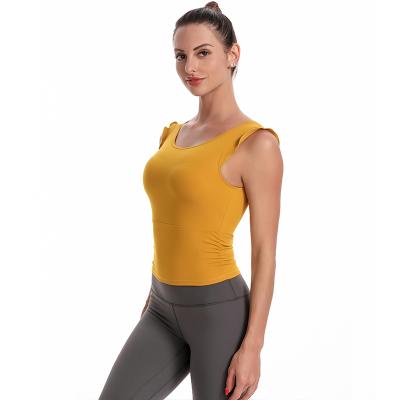 China Small MOQ Breathable Wholesale Yoga Fitness Woman Tank Top Solid Sleeveless Gym for sale