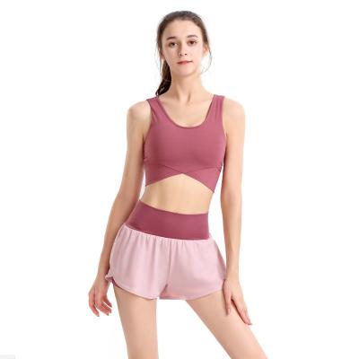 China QUICK DRY women's sportswear yoga wear Ruishang 2021 new spring and autumn sports slim two-piece suit for sale