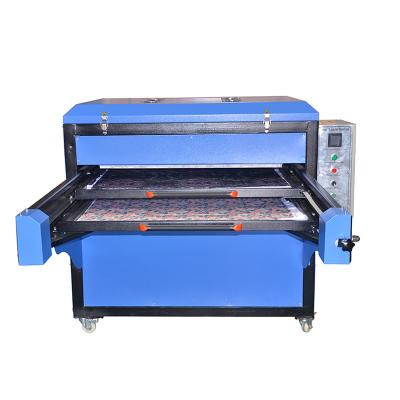 China Fabric Printing Heavy Duty Structure Blue Pneumatic 3D T-shirt Cut Piece Digital Printing Double Station Heat Transfer Machine for sale