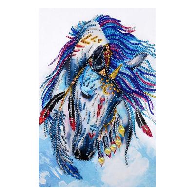 China Factory Price Pastoral Wholesale Special Shaped Partial Drill Diamond Embroidery Home Decor Art Diamond Painting Diy Animal Horse for sale