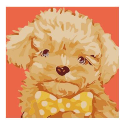 China Hot Selling Cartoon Animal Oil Painting 20*20 With Frame Cartoon The Teddy Dog Children Painting Children's Gifts for sale