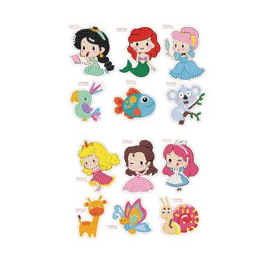 China Best Selling Creative Animal Modern Diy Cartoon Sticker Mobile Phone Stationery Animal Decoration Crystal Diamond Painting Mermaid Girl And for sale