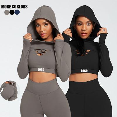 China Breathable 3 Piece Yoga Suit Workout Long Sleeve Crop Tops Cross Sports Bra Butt Yoga Crac! crack! pants breathable bra gaiters sets for sale