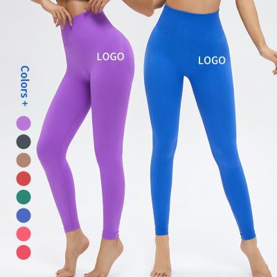 China Wholesale Wear Yoga Fitness Sportswear Running Yoga Gaiters Crac! crack! Butt High Waist Tummy Control Breathable Seamless Yoga Pants for sale