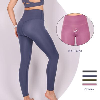 China Lulu Women High Waisted Workout Breathable Naked Feeling Seamless Butt Lifting Up Gym Quick Dry Fitness Pants Yoga Sports Running Wear for sale