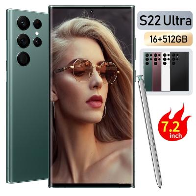 China Dual SIM Card New Version S22 U Itra Smart Phone With Stylus 7.2 Inch HD Storage Full Screen Dual Sim 3G 4G 5G Big Cell Phones for sale