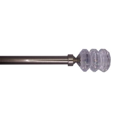 China Traditional Extendable Curtain Pole Metal Window Curtain Rod For Window Curtain for sale