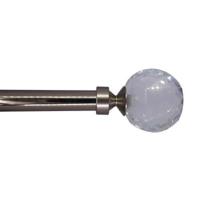 China Traditional Modern Home Plastic Decor Crystal Ball Curtain Rod Window Plastic Rods for sale