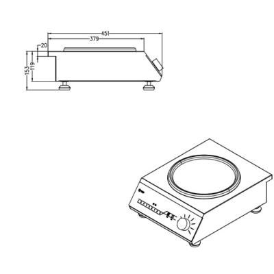 China Custom Hotel Touch 3.5KW Knob Concave Induction Cooktop Induction Stove Wok for sale