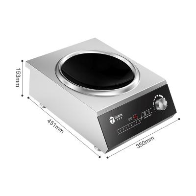 China Hotel Restaurant Commercial Kitchen Stainless Steel Wok 3500W Electric Induction Cooker for sale