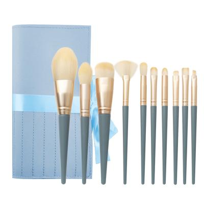 China Angular Blush 10Pcs Large Series Advanced Eco-Friendly Makeup Brush Set Common Good Quality With Cheap Package Makeup Brush Set for sale