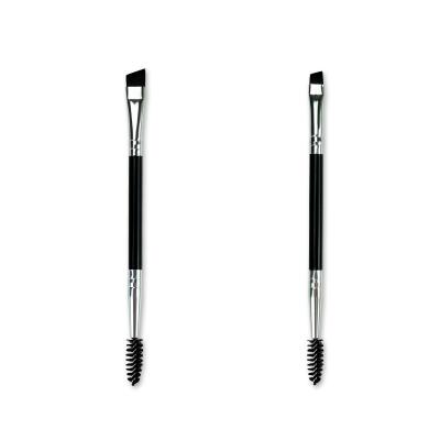 China Custom high quality eye brush double ended private eyebrow makeup eyebrow spoolie brush for sale