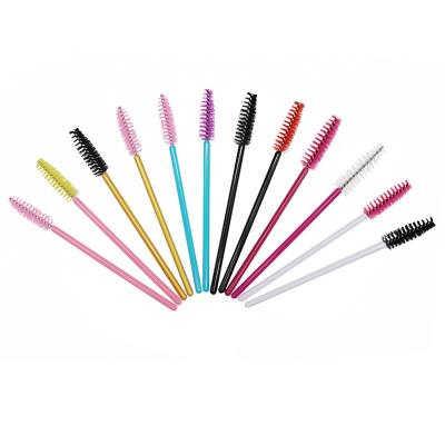 China Plastic Disposable Micro Mascara Magic Wands Whips Spoolie Eyelash Comb Mini Eyebrow Brush for sale