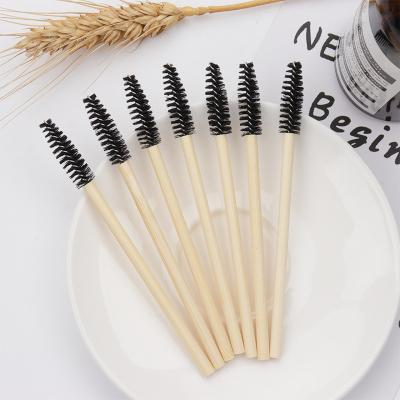 China Bestseller Bamboo Wholesale Customized Logo Bamboo Handle Disposable Mascara Wand Eyelash Brush Eco-Friendly Beauty Tools for sale