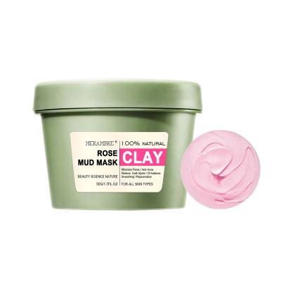 China Wholesale Glowing L-Lactic Acid Mask Exfoliating Rose Clay Mask Rose Mud Face Purifying Moisturizer OEM Private Label Natural Moisturizer for sale