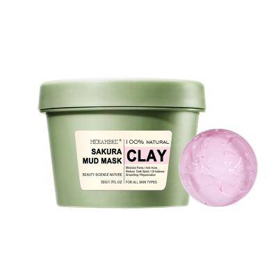 China Wholesale Natural Exfoliating Moisturizer OEM ODM Private Label Hydrating Glowing Scrub Face Pink L-Lactic Acid Clay Mask Sakura Mud Mask for sale