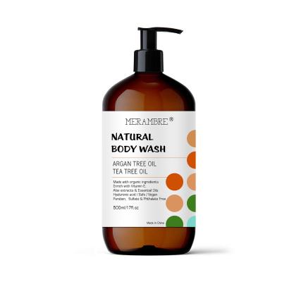 China OEM ODM Private Label Natural Argan Tree Oil Tea Tree Bubble Bath Shower Oil Detergent Bath Shower Body Deep Cleansing Wash Whitening for sale